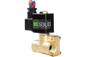 U.S. SOLID 1/2" Mässing elektrisk magnetventil 230V AC G-gänga Normalt stängd VITON, 0,1-16 bar, monteras vertikalt eller hor