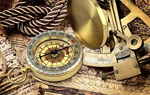 AcTopp Kompass Wasserdichter Messing Taschenuhr Taschenkompass Spielzeug Klassischer Marschkompass mit Leuchtziffern für Camping Wandern Outdoor Navigation - 6