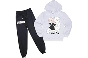 acsewater Enfants Anime Spy x Family Hoodie Pantalon Survêtements Anya Forger Sweat À Manches Longues Taille Élastique Pantalon De Jogging 2 pcs/Ensemble