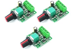 Greluma 3 Pezzi 1.8v 3v 5v 6v 7.2v 12v 2A 30W DC Regolatore di Velocità del Motore(PWM) 1803BK Interruttore Driver Regolabile