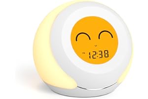 iTOMA Thermomètre pour Chambre d'enfant, Hygromètre et Expressions Faciales Mignonnes, Sélection de Lumières Colorées, Gradateur à 4 Niveaux, Moniteur de Température Intérieure, écran LCD 915