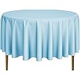 Lann's Linens - 90" Round Premium Tablecloth for Wedding/Banquet/Restaurant - Polyester Fabric Table Cloth - Baby Blue