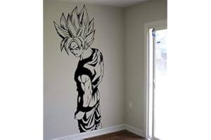 TENSIRON wandaufkleber 3d Wandtattoo Schlafzimmer Dragon Ball Wandtattoo Wandtattoo Super Saiyan Goku Vinyl Wandtattoo Dragon Ball Z, Dbz Anime Wandkunst, Aufkleber für Kinderzimmer Dekoration
