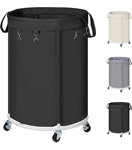 Cesto Portabiancheria A 3 Scomparti Con Ruote - Design In Plastica PP Leggero, Facile Da Trasportare