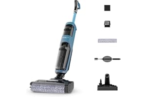 Rowenta X-Clean 2, Fregona Eléctrica Sin Cable con Tecnología Wet & Dry, Autolimpieza, Aspira y friega, Modos Eco/MAX, Ligera, Limpieza de Bordes, Azul Aqua, GZ2271E0