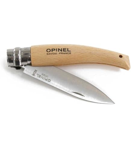 Opinel coltello da tasca No. 08RV Khaki, acciaio inox, lunghezza lama 8