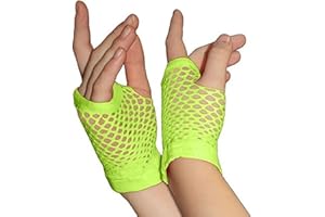 Crazy Chick New Ladies Girls Short Fishnet Gloves Assorted Colours Fingerless Gloves, Party Fancy Dress Tutu Gloves, Neon Fishnet Gloves