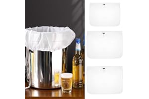 Firavggu 3 Pieza Bolsas de filtro de cerveza Polyester Bolsas Coladoras de Malla 100 Micro Fina Blanca con Cordón Reutilizables Bolsa de Filtro de Cerveza Filtrantes para Sidra de Frutas, Yogurt