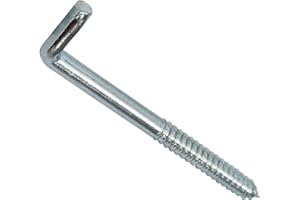 AERZETIX - Juego de 10 - Tornillo roscado para madera - Gancho en forma de L - Escarpia para atornillar - Ø10x120mm - Acero galvanizado - Metal - Bricolaje - Renovación - C44755