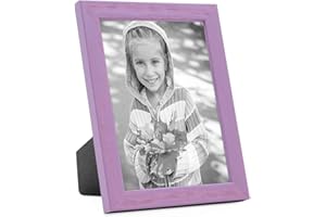 PHOTOLINI Bilderrahmen Kinderzimmer 13x18 cm Lila, Wechselrahmen farbig, Holz, Acrylglas, Made in Germany, zum Aufstellen & Aufhängen, mit Zubehör - für bunte Kinderbilder