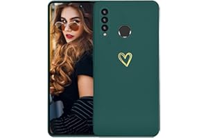Kaywzo Funda para Huawei P30 Lite,Carcasa de Suave Silicona con Patrón del Corazón,Diseño Minimalista,Ultradelgado Lindo Mujeres Phone Case Cover,Verde