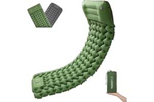 ‎ATEPA ATEPA Isomatte Selbstaufblasend Camping mit Fußpresse Pumpe, wasserdichte Luftmatratze Camping mit Kopfkissen, Ultraleicht Isomatte Outdoor Aufblasbare Schlafmatte Verbindbar für Wandern Backpacking
