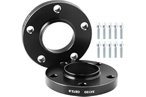 GEARMONSTER Separadores de rueda, 2 x 20 mm, juego de espaciadores LK: 120/5 NLB:72.6 con 10 tornillos de rueda M12 x 1,5 para BMW E36 E46 E90 E91 E92 E60 E61