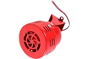 WPKD BLUEIY Sirena Aerea Rossa in Metallo,Allarme a Motore Elettrico,Antiaerea Rumorosa,Costruzione in Metallo Rumoroso,12V 110DB per Auto Camion Moto