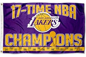WINCRAFT Los Angeles Lakers 17 Time Champions Outdoor Grande Occhiello Banner Bandiera