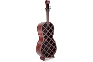 Stagecaptain Stradivino Estante para 21 Botellas - Soporte de Madera para Vino con Estilo Vintage - Estante Artesanal en Diseño Cello - Soporte de Botellas de 135 cm de Altura - Portabotellas Retro