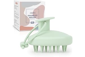 AIMIKE Masajeador Cuero Cabelludo, 100% Silicone Cepillo Masajeador Cuero para Reduce la Caspa, Estimula el Crecimiento del Cabello, Seco y Húmedo Cepillo para Champú Cuero Cabelludo, Verde Menta