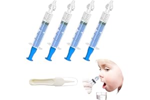 BDSHUNBF 5 Stück Baby Nasendusche, 10ml Nasenspülung Kinder Tragbares, Baby-Nasenspüler mit Silikon-Nasensaugspitze, Sauber und Wiederverwendbarer