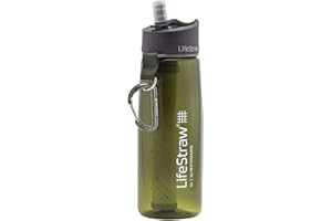 LifeStraw Go d’Eau Bouteille avec Paille de Filtre intégrée Filter Bottle Unisex-Adult, Vert