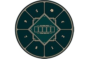 LaiEr Tapis de Poker Rond 24/31/ 47/ 55Pouces 6-8 Personnes Texas Hold'em Pad en Caoutchouc,Table Pliable,Tapis Table de Poker Portable,Adapté aux Jeux de Poker,Blackjack.