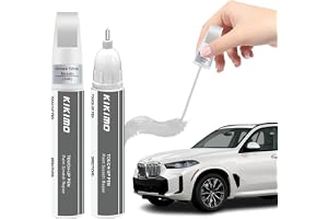KIKIMO for BMW Touch Up Paint(Mineral White Metallic(A96)) | Car Paint Repair Kit for BMW, 2 In 1 Scratches Repair with Pen Tip and Brush, Color-Matched for Quick & Easy Fix