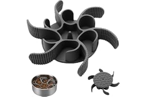 Yonphy Gamelle Anti Glouton Chien, Gamelle d'alimentation Lente Insérer pour Chiens Favorise Alimentation Saine et Digestion Lente, Découpable (Gris)