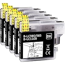 D&C 10x Druckerpatronen Kompatibel Für Brother LC-980/1100 - 4x Schwarz + 2x CMYK