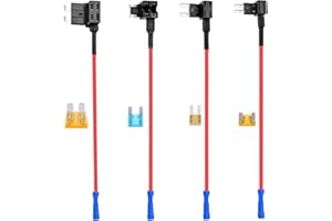 SEMINISMAR Pequeño Portafusibles,Coche Add-A-Circuit Fusible Tap Adaptador,4 piezas Standard Portafusibles 12V Fusibles Coche Robacorrientes Adaptador Porta Fusible