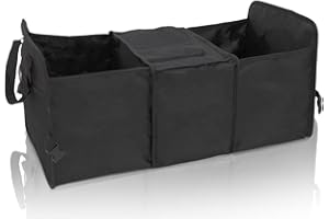 EYEPOWER Kofferraumtasche Kühlfach 60x32x29 cm Auto Organizer Kühl-Tasche Faltbare Kofferraum Aufbewahrungs-Box Schwarz