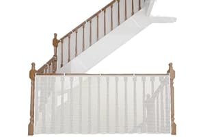 CHAUSA 2 Metri Rete Protezione Bambini Rete Anticaduta per Balcone Esterno Protettiva Maglia Balcone per Ringhiera Scale Interne Cancelletto Scale Bambini Protezione Anticaduta(Bianco)