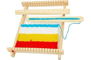 DqiUnaX Webrahmen Für Kinder Ab 4, Holz Webrahmen Mit Anleitung, webrahmen Groß Für Anfänger Und Kinder, Ideal Zum Weben Lernen Und Kreativen Gestalten, Perfekt Für Familienaktivitäten