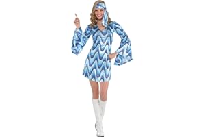 amscan 847827-55 Adults New Disco Lady Fancy Dress 60s 70s Costume (UK Dress 10-12)