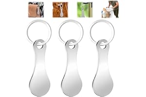 JINJIAR 3PCS Shopping Trolley Token Key Ring,Stainless Steel Trolley Coin Keychain with Removable Key Fob,Compact Pound Coin Troll/ey Key Release Tool for Supermarket Troll/eys,Troll/ey Key Release Tool