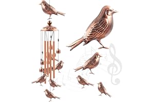 ACOMOK Wind Chimes Outdoor Clearance, Bird Wind Chime Aluminum Tube with S Hook,Patio Garden Decor, Housewarming Gift