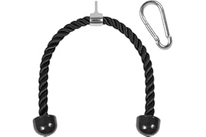 ‎YES4ALL Yes4All 68.6 & 91.4 cm Trizepsseil-Kabelbefestigung, Trainingsgerät-Befestigungen, Riemenscheiben-System, Pull-Down-Seil mit Karabiner, Pulley Cable, Hantelscheiben-Ladestift 2.5 cm und 5.1 cm