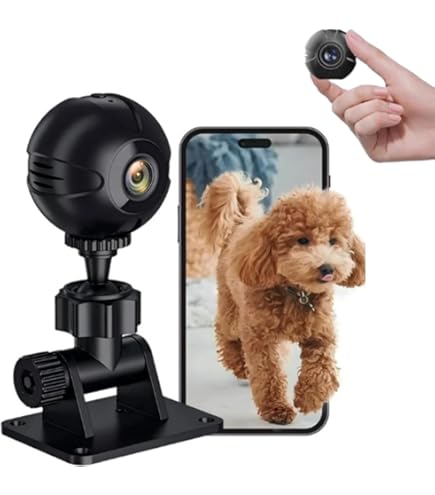 Kryolithm HD Mini Kamera mit Nachtsicht, Kabellose WLAN Überwachungskamera mit Nachtsicht & Live-Übertragung aufs Handy - Magnetische Mini-Cam für Auto, Haus, Büro