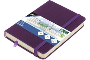 Cuaderno de bocetos Kangaro A6 Purple Heart PU tapa dura 80 hojas 140 gramos papel crema con banda elástica y banda