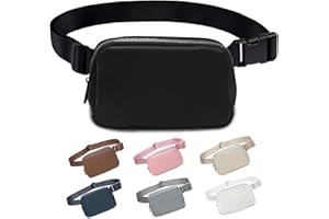 JAKIRO Bauchtasche Gürteltasche für Damen und Herren, Klein Stylisch Everywhere Fanny Pack mit Verstellbarem Riemen, Schwarz Lulu Umhängetasche Lemen Taschen für Outdoor Fitness Wandern und Sport