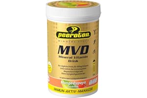 ‎PEEROTON Peeroton MVD Mineral Vitamin Drink - Mango-Papaya, Elektrolyt Pulver mit den 5 wesentlichen Elektrolyten plus Zink, Magnesium und Vitamin C - regelmäßig einnehmen und das Immunsystem stärken, 300g