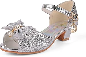 EDOSIR Mädchen Tanzschuhe Glitzer Shinning Abendschuhe Bowknot Low Heels Kleine Mädchen Mary Jane Schuhe Dress Up Prinzessin Schuhe Geburtstag Hochzeit…
