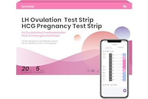 Femometer Test d’Ovulation et de Grossesse Kit (20+5), Détection Précoce Fiable et Rapide des Résultats d’Ovulation, 20 Tests d’Ovulation avec 5 Test de Grossesse,