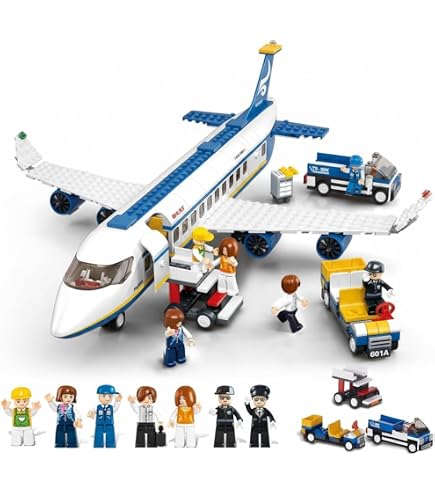 City Passenger Airplane Set, 3 IN 1 Stem Projrct Airport Plane