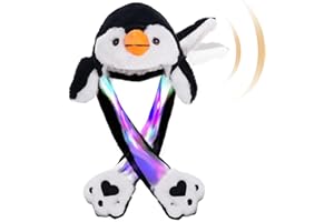 SUNHUITOY Animal Hat Plush Ears Moving Jumping Dress Up Cosplay Party Christmas Holiday Cute Ear Flap Cap for Kids Adults