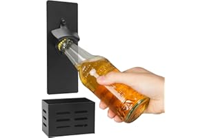 DAKLUNAR Abridor Cerveza Pared con Imanes Nevera Abridor Magnético Abrebotellas Cerveza con Colector Tapa Botella Regalos Hombre para Hombres y Amantes de la Cerveza