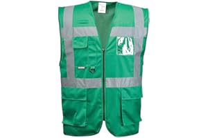 Portwest Chaleco Iona Executive, Tamaño: L, Color: Verde botella, F476BGRL