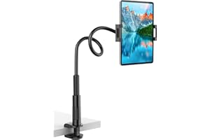 FAPPEN Universal Adjustable Gooseneck Tablet Holder, Flexible Phone Stand for Bed Desk, 360° Rotatable, Compatible with iPad Tablets Smartphones Other 4.7"-12.9" Device