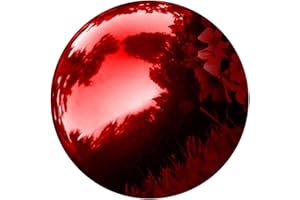 ‎YARDENFUN Yardenfun Gartenkugel Edelstahl Reflektierende Kugel Rot Polierte Kristallkugel 150mm für Innen und Außendekoration Gartendekor Wetterfest Moderne Dekoration für Garten Terrasse