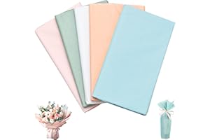 ALFFREUDE 100 Feuilles Papier de Soie 70x50 CM, Papier d'emballage con 5 Coloré, Papier de Soie Emballage pour Emballage Cadeau, Décoration DIY et Loisirs Créatifs
