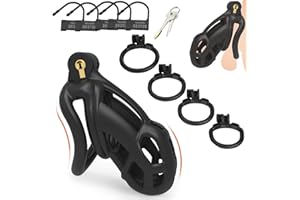Peniskäfig,Keuschheitskäfig Herren,Chastity Cage Male,mit 4 Arc Hodenringe Penisring,Keuschheitsgürtel für Herren,Penis Käfig
