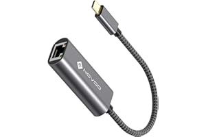 NOVOO 1000Mbps Adattatore Ethernet USB C Gigabit in Alluminio, Ethernet a Lan Thunderbolt 3 a RJ45 Compatibile con MacBook Pro/Air, Surface Go, Chromebook, Huawei Matebook - Plug and Play
